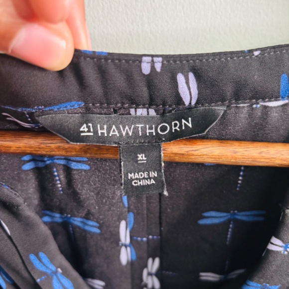 41 Hawthorn Black and Blue Blouse - Picture 3 of 5